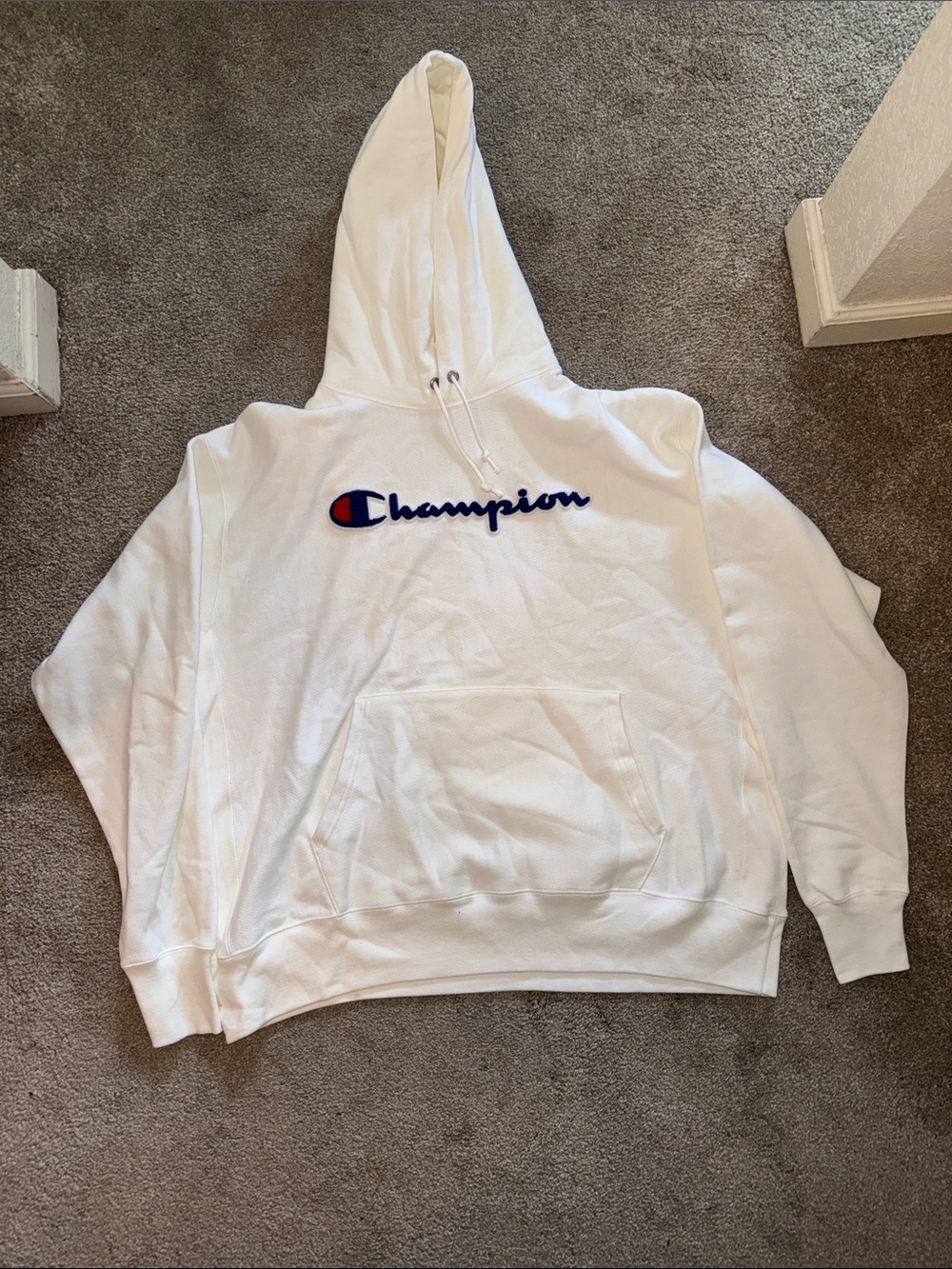 Champion White Pullover Hoodie